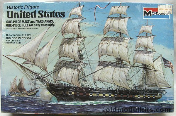 Monogram 1/240 USS United States Frigate - 16 Inches Long, 3502 plastic model kit